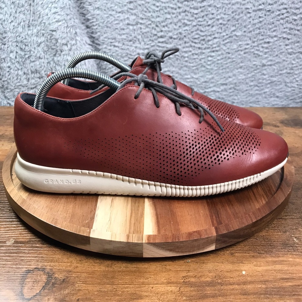 Cole Haan 2.ZeroGrand Laser Cut Wingtip Oxford‎ Womens 11B Brown Leather Derby